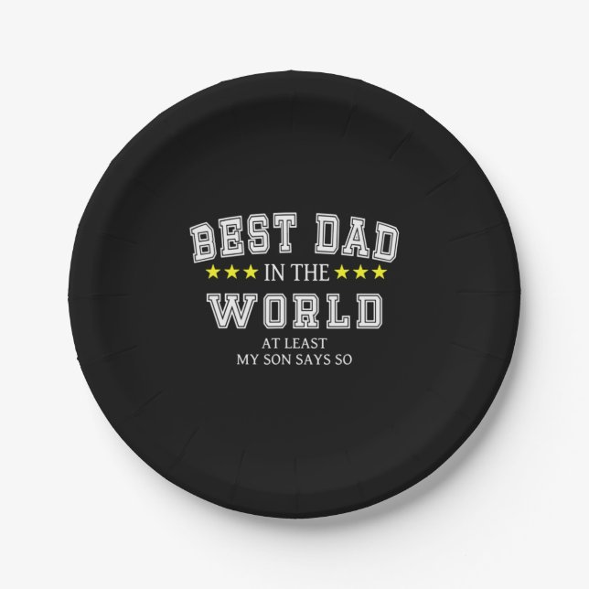Großvater Quotes | Bester Vater in der Welt Pappteller (Vorderseite)