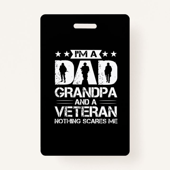 Großvater Quotes | Ich bin Vater und Veteran Ausweis (Vorderseite)