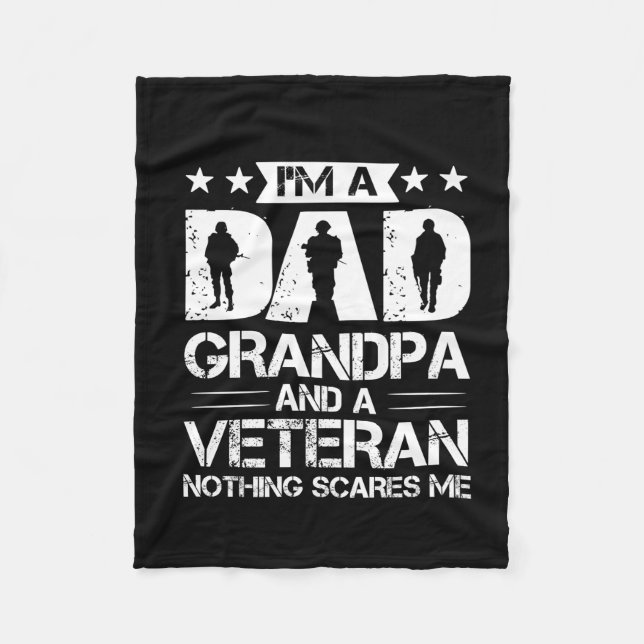 Großvater Quotes | Ich bin Vater und Veteran Fleecedecke (Vorderseite)