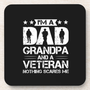 Großvater Quotes   Ich bin Vater und Veteran Getränkeuntersetzer