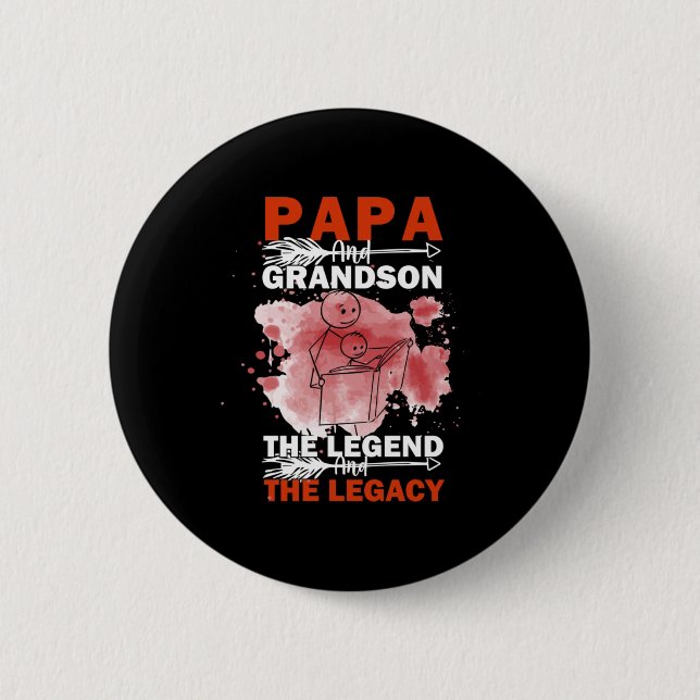 Großvater Quotes | Papa und Grandson Button (Vorderseite)