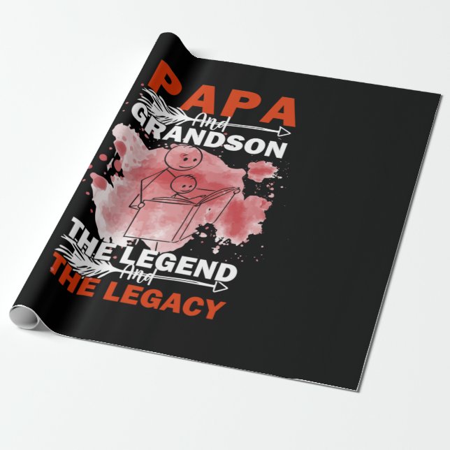 Großvater Quotes | Papa und Grandson Geschenkpapier (Ungerollt)