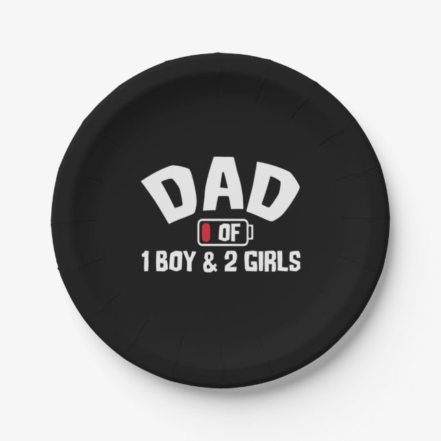Großvater Quotes | Vater eines Jungen Pappteller (Vorderseite)
