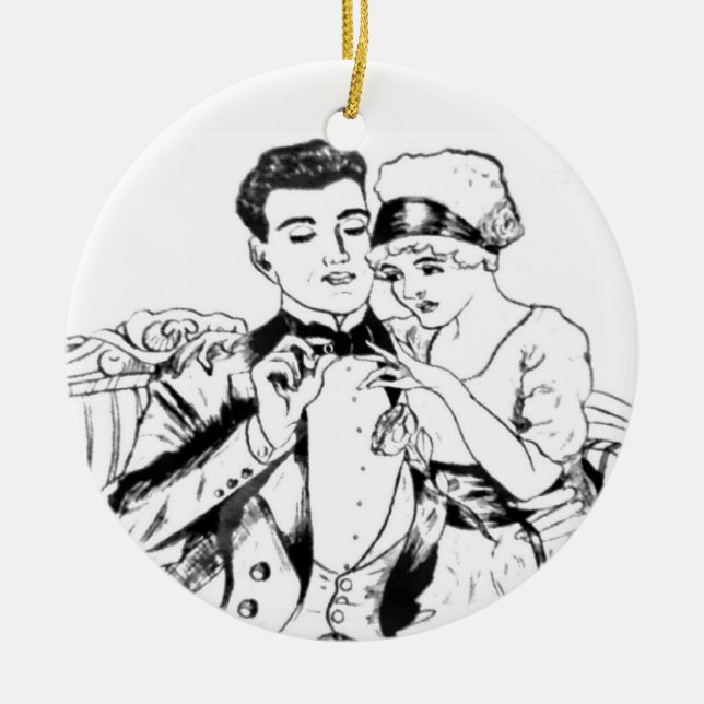 Großvater Russell Swigert, das zu Großmutter 1917 Keramik Ornament (Vorne)