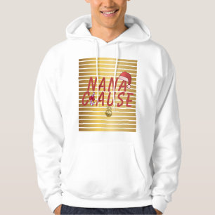 Großvater Santa Clause Weihnachten Goldene Streife Hoodie