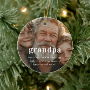 Großvater Sentimental Foto Keepake Weihnachten Keramik Ornament