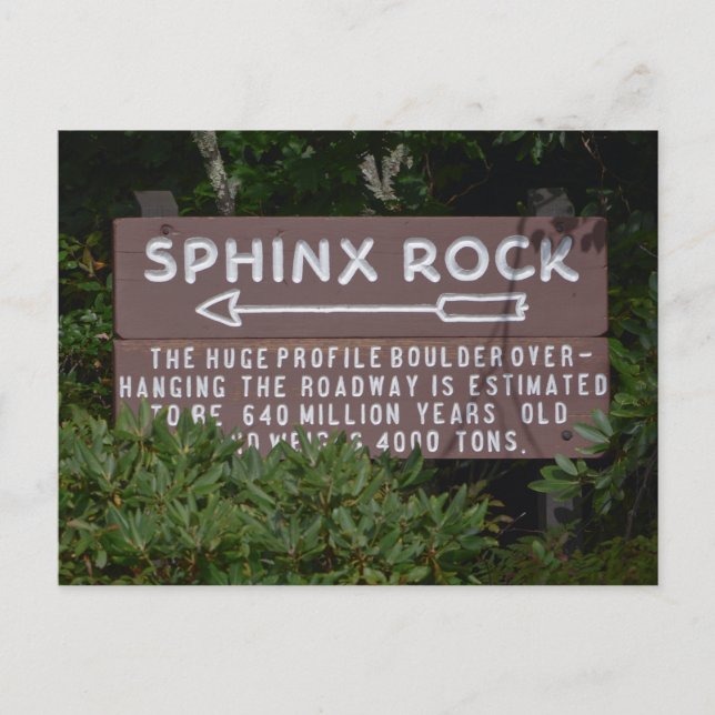 Großvater Sphinx Rock Sign Travel Foto Postkarte (Vorderseite)