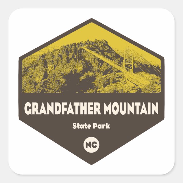 Großvater Staat Park North Carolina Quadratischer Aufkleber (Vorderseite)