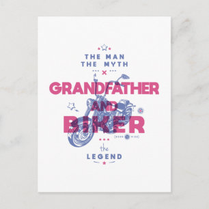 Großvater und Biker der Mann der Mythos der Legend Postkarte