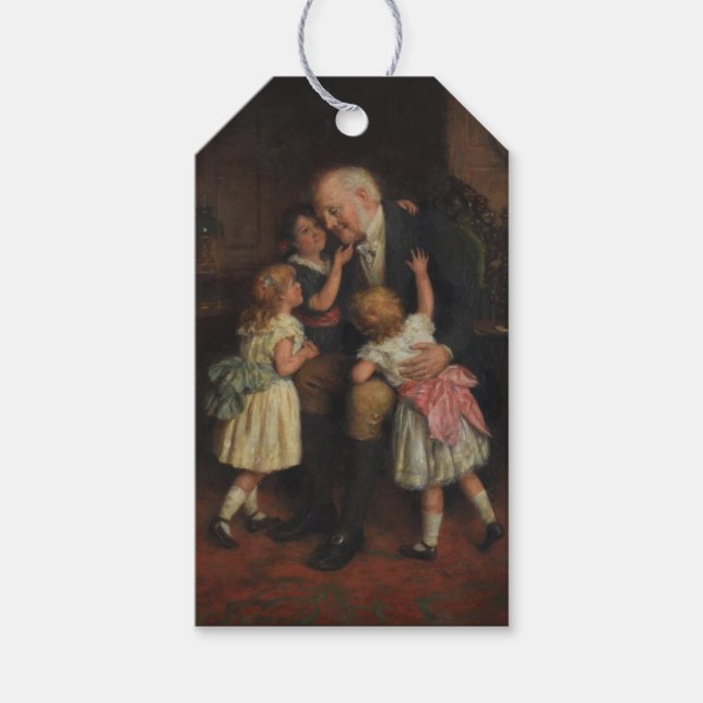 Großvater und Großtöchter (von Joseph Clark) Geschenkanhänger (Vorderseite)