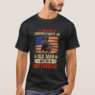 Großvater Vater Hund unterschätzt Alt Mann Rot nie T-Shirt