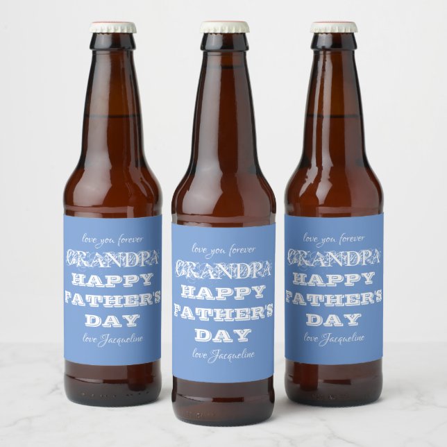 Großvater Vatertag Großvater Custom Modern Bierflaschenetikett (Flaschen)