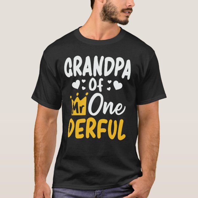 Großvater von Herrn Onederful 1st Birthday Matchin T-Shirt (Vorderseite)