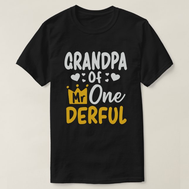 Großvater von Herrn Onederful 1st Birthday Matchin T-Shirt (Design vorne)