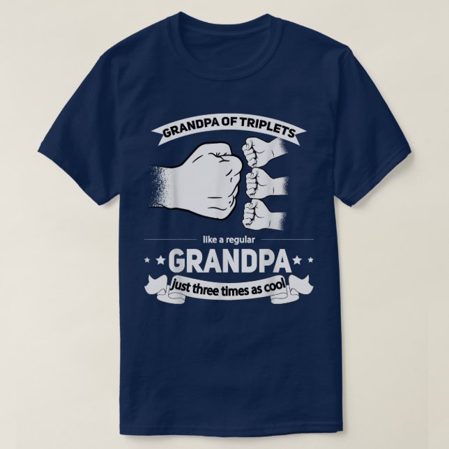 Großvater von Mens Triplets-Ankündigung Opa  T-Shirt (Design vorne)