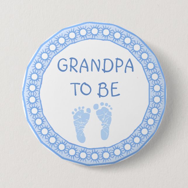 Großvater, zum blauer Jungen-Babypartyknopf zu Button (Vorderseite)