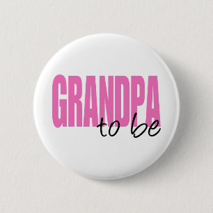 Großvater zum zu sein (rosa Block-Schriftart) Button