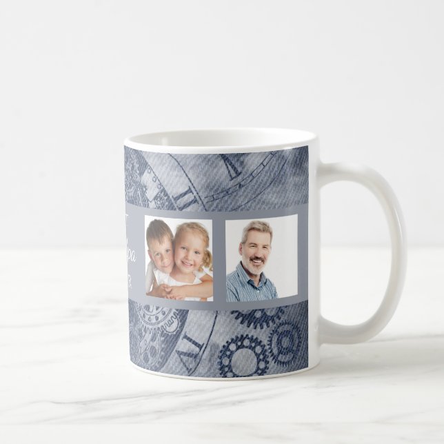 Großvaterblau-Steampunk-Foto Kaffeetasse (Rechts)