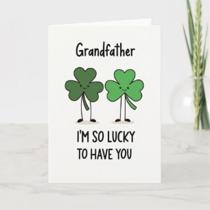 Großvaterkarte mit grünen Shamrocks Karte