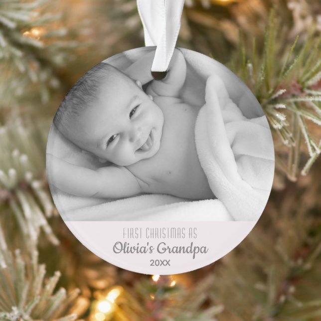 Großvaters 1. Weihnachts-Personalisierte Foto Name Ornament (Baum)