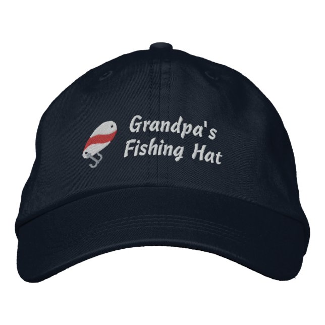 Großvaters Fishing-Hat-angepasster Name Bestickte Kappe (Vorderseite)