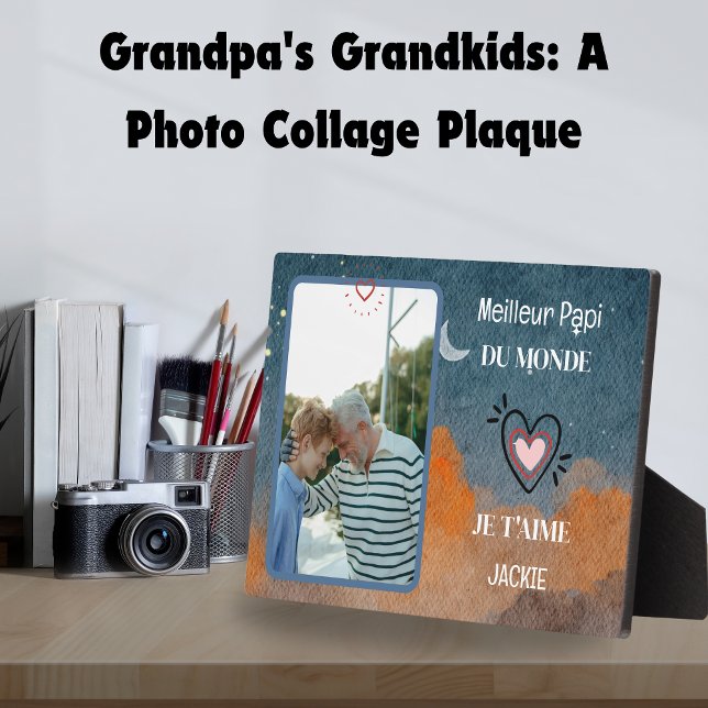 Großvaters personalisiertes Geschenk Großvater Fotoplatte (Grandfather's Day personalized gift best grandpa Plaque)