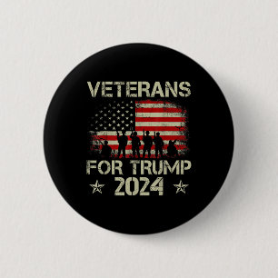 Großveteranen für Trump 2024 Amerikanische Fahne 4 Button