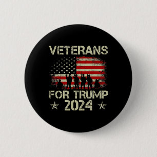 Großveteranen für Trump 2024 Amerikanische Fahne 4 Button