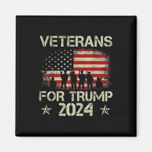 Großveteranen für Trump 2024 Amerikanische Fahne 4 Magnet