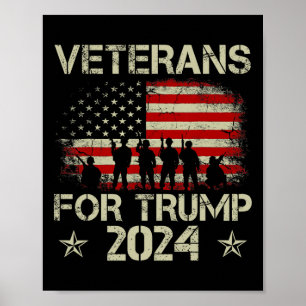 Großveteranen für Trump 2024 Amerikanische Fahne 4 Poster