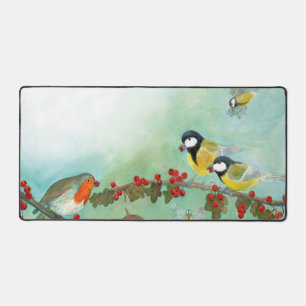 Großwildvögel, Roter Robin & Hawthorn Schreibtischunterlage