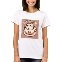 Großzügige Cat & Coffee-Niedliche Kawaii Kitty im 