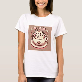Großzügige Cat & Coffee-Niedliche Kawaii Kitty im T-Shirt
