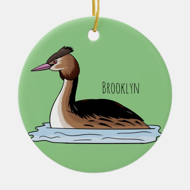 Großzügige Darstellung des Cartoon von Grauvögeln Keramik Ornament (Vorne)