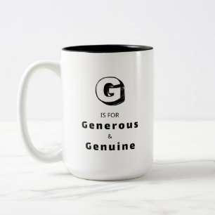 Großzügige G - Personalisierter Luxus-Lob-Mug Zweifarbige Tasse