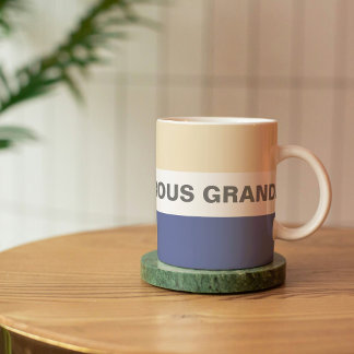Großzügige Pfirsich und Blue Classic Kaffeetasse