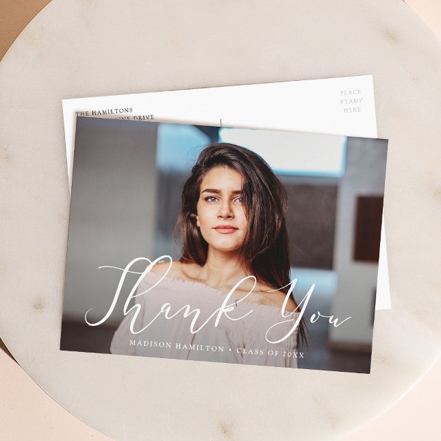 Grosszügiger Abschluss für Skript-Foto Vielen Dank Postkarte (Von Creator hochgeladen)