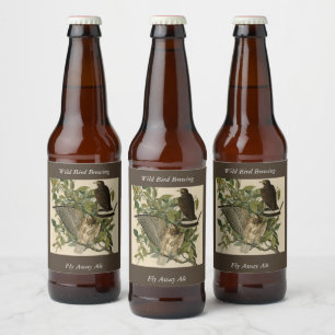 Großzügiger Hawk von Audubons Vögeln Amerikas Bierflaschenetikett
