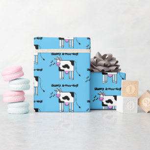 Großzügiges A-moo-singendes Kuh Pun Cartoon Design Geschenkpapier