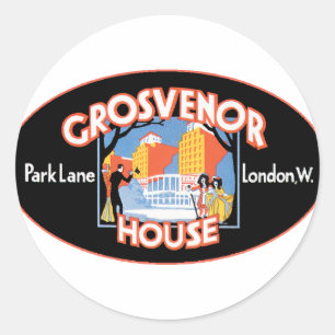 GrosvenorHouseLondon Runder Aufkleber