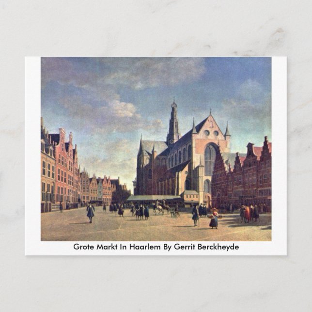 Grote Markt in Haarlem von Gerrit Berckheyde Postkarte (Vorderseite)
