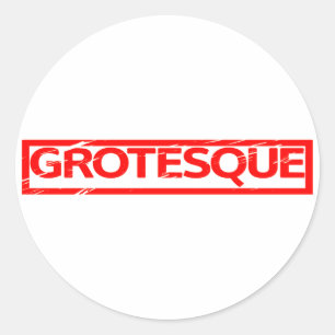 Groteske Briefmarke Runder Aufkleber