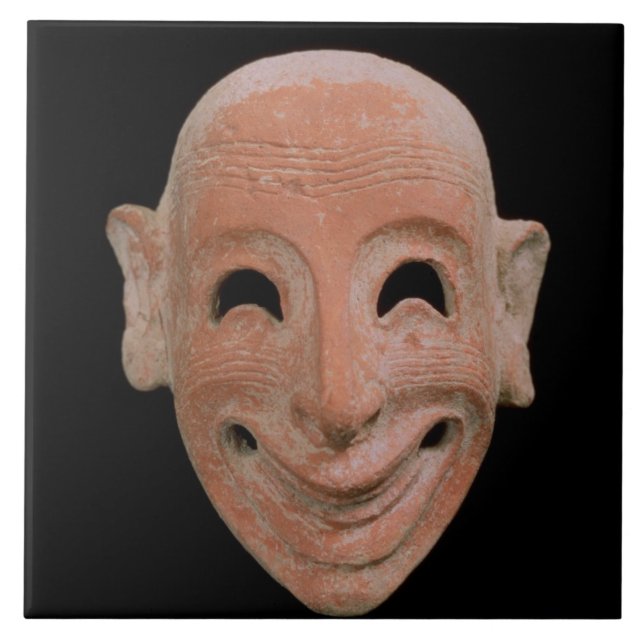 Groteske Maske, von Motya, 6. Jahrhundert BC Fliese (Vorderseite)