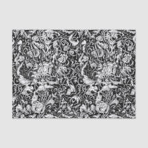 Grotesker Garten-Schwarzweiss-Seidenpapier