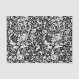 Grotesker Garten-Schwarzweiss-Seidenpapier Seidenpapier