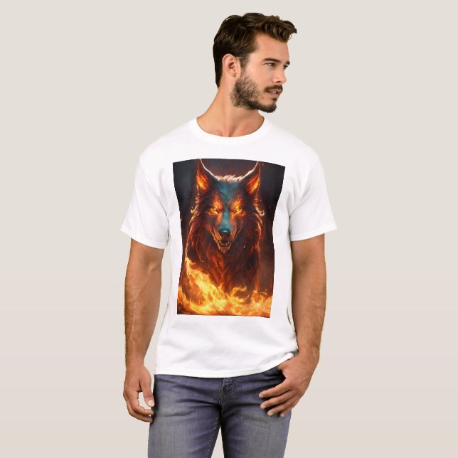 Grotesque conception de T-shirt Wolf démonique (Devant entier)