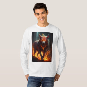 Grotesque Demonic Wolf T - Shirt Design"