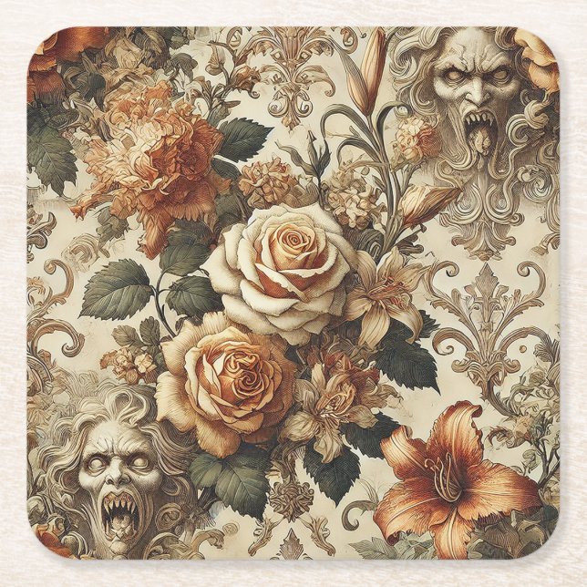 Grotesque Elegance – Gothic Victorian  Rechteckiger Pappuntersetzer (Vorderseite)