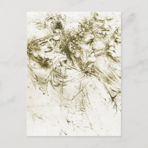 Grotesque Heads Leonardo da Vinci Datum : ca. 149 Postkarte