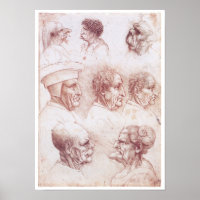 Grotesque Heads, Leonardo da Vinci
